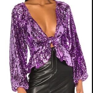 For Love and Lemons Madeline Sequined Top 💜